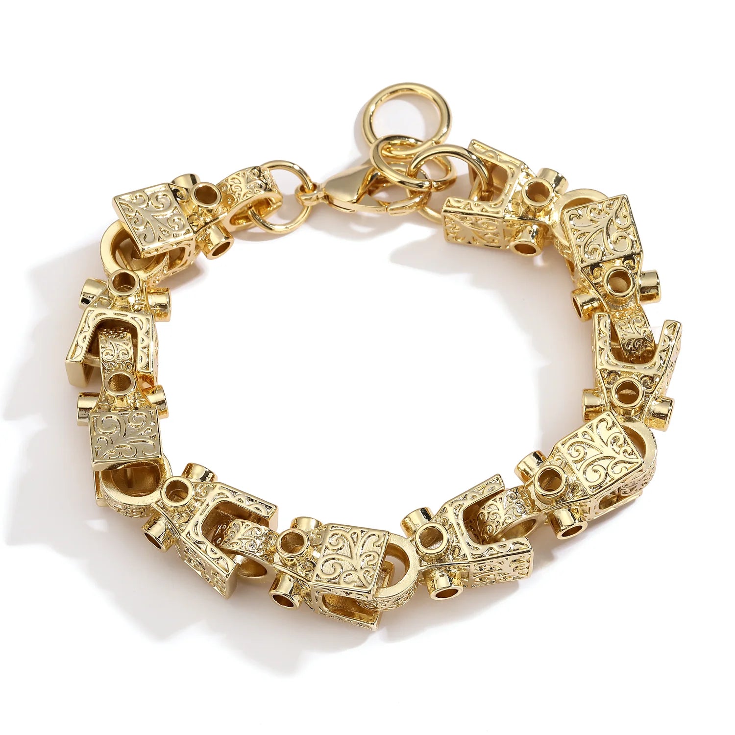 XL GOLD 3D BLOCK BRACELET